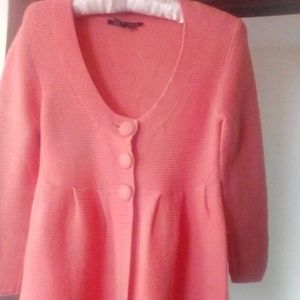 Boston Proper peach color all cotton cardigan